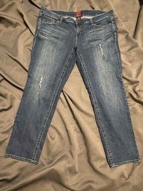 Torrid Classic Straight-Leg Jeans in Medium Blue with Light Distressing
